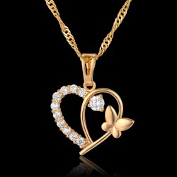 Collier coeur de cristal strass