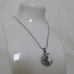 Collier strass lune avec petit Pierro